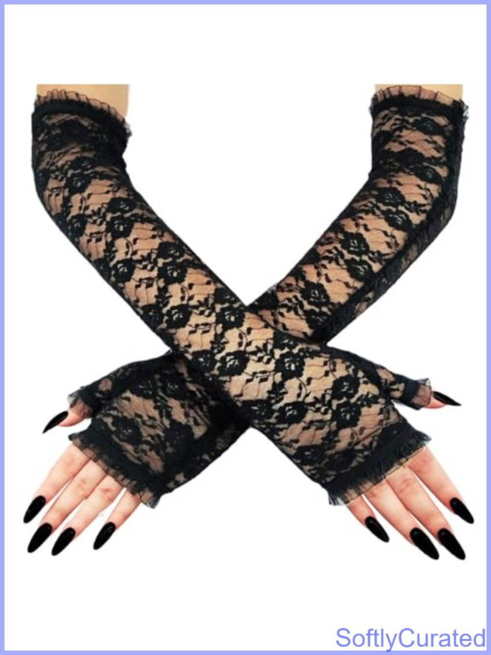 Lace Fingerless Gloves Elbow Length Wedding Bridal Tea Party